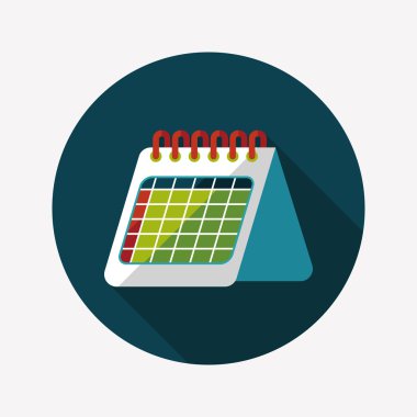 düz takvim simgesini uzun gölge, eps10