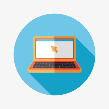 Uzun Gölge, eps10 ile dizüstü düz simgesi