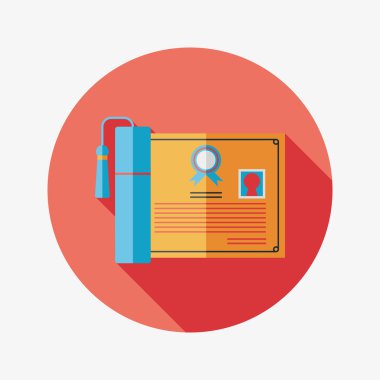 Uzun Gölge, eps10 ile Diploma düz simgesi