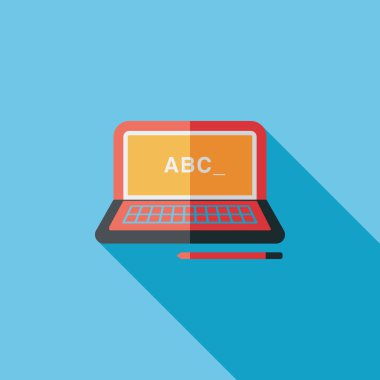 Uzun Gölge, eps10 ile dizüstü düz simgesi