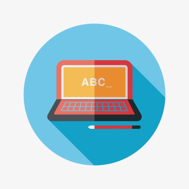 Uzun Gölge, eps10 ile dizüstü düz simgesi