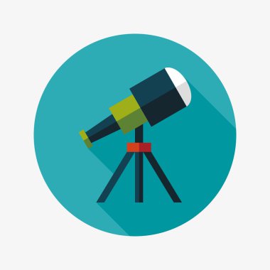 teleskop ile uzun gölge, eps10 düz simgesi