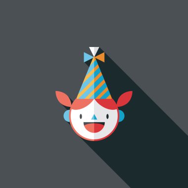 doğum günü partisi kız düz simgesiyle uzun gölge, eps10