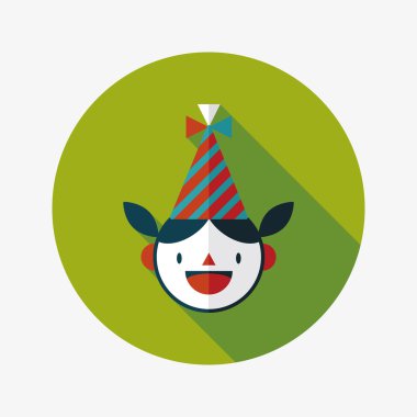 doğum günü partisi kız düz simgesiyle uzun gölge, eps10