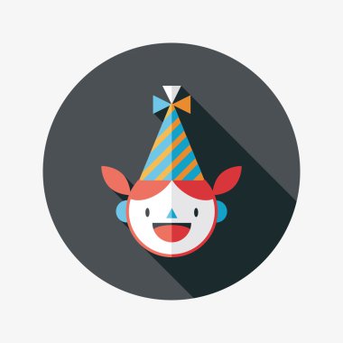 doğum günü partisi kız düz simgesiyle uzun gölge, eps10