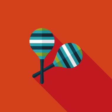 Uzun Gölge, eps10 ahşap rattle düz simgesi