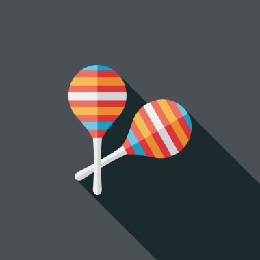 Uzun Gölge, eps10 ahşap rattle düz simgesi