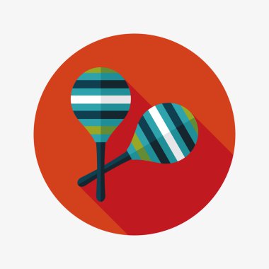 Uzun Gölge, eps10 ahşap rattle düz simgesi