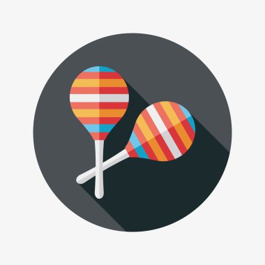 Uzun Gölge, eps10 ahşap rattle düz simgesi