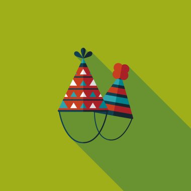 Uzun Gölge, eps10 ile doğum günü şapkası düz simgesi