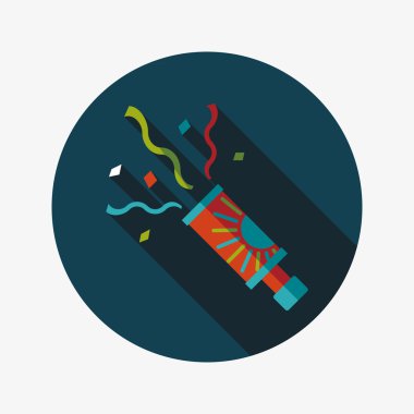 konfeti düz simgesi ile uzun gölge, eps10