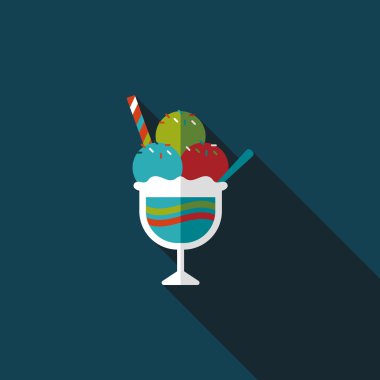 Uzun Gölge, eps10 dondurma düz simgesi