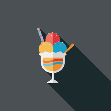 Uzun Gölge, eps10 dondurma düz simgesi