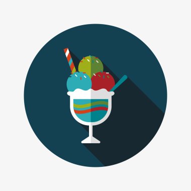 Uzun Gölge, eps10 dondurma düz simgesi