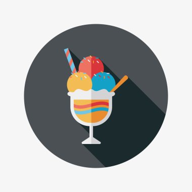 Uzun Gölge, eps10 dondurma düz simgesi