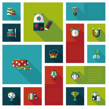 geri okul düz UI arka eps10