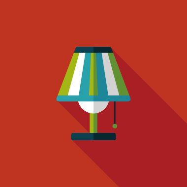 Uzun Gölge, eps10 ile masa lambası düz simgesi