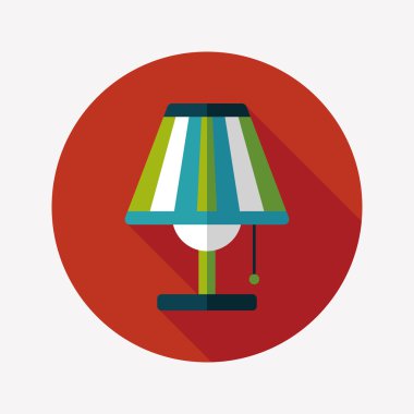 Uzun Gölge, eps10 ile masa lambası düz simgesi