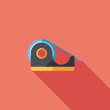 yapışkan bant düz simgesi ile uzun gölge, eps10