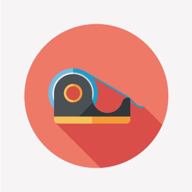 yapışkan bant düz simgesi ile uzun gölge, eps10