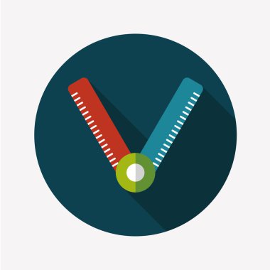 Cetvel uzun gölge, eps10 düz simgesi