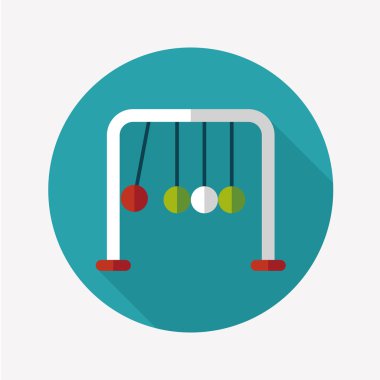 Newton's Cradle flat icon with long shadow,eps10 clipart