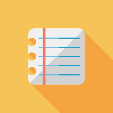 Uzun Gölge, eps10 ile defter kağıdı düz simgesi