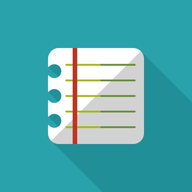 Uzun Gölge, eps10 ile defter kağıdı düz simgesi