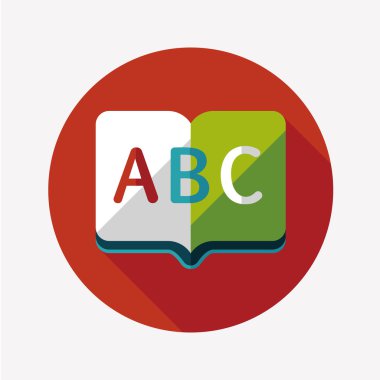 Sözlük kitap düz simgesi ile uzun gölge, eps10