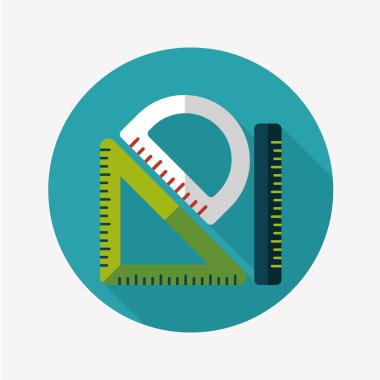 Cetvel uzun gölge, eps10 düz simgesi