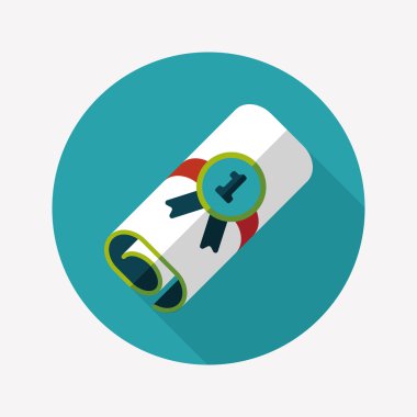 Uzun Gölge, eps10 ile Diploma düz simgesi