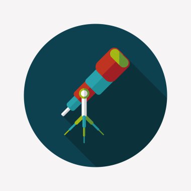 teleskop ile uzun gölge, eps10 düz simgesi