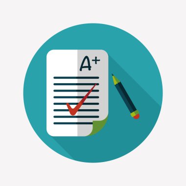 defter, düz simgesi ile uzun gölge, eps10 artı sınıfta