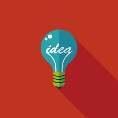 ampul uzun gölge, eps10 düz simgesi