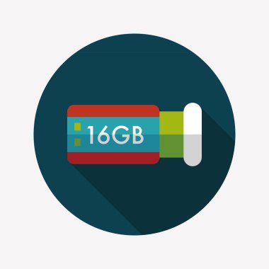 Uzun Gölge, eps10 ile USB flash bellek düz simgesi