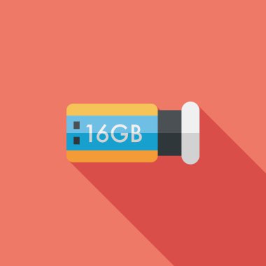 Uzun Gölge, eps10 ile USB flash bellek düz simgesi