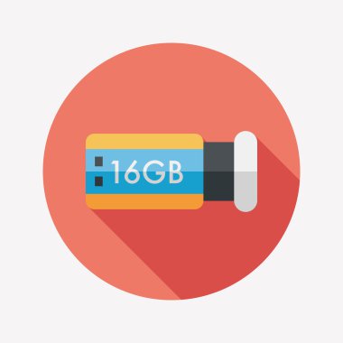 Uzun Gölge, eps10 ile USB flash bellek düz simgesi