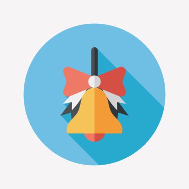 okul zili uzun gölge, eps10 düz simgesiyle