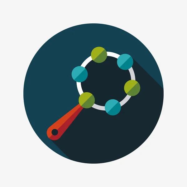 Baby chrastítko ploché ikony s dlouhý stín, eps 10 — Stockový vektor