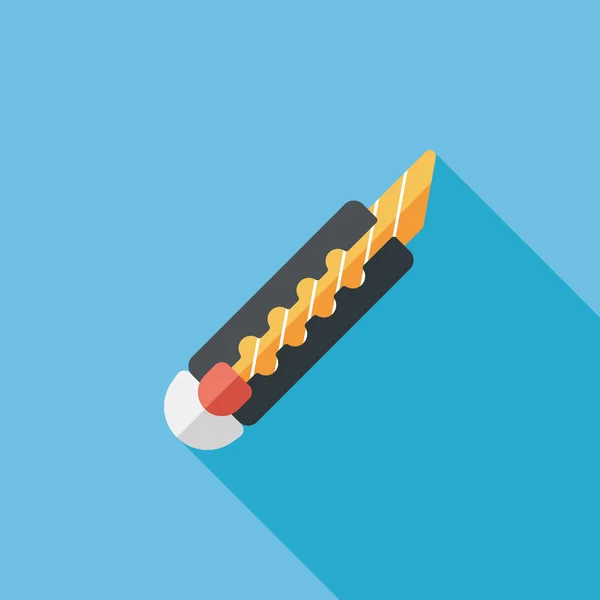 Utility knife flat icon with long shadow, eps10 — стоковый вектор