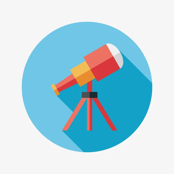 Telescope flat icon with long shadow,eps10 — Stock Vector