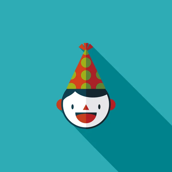 Fête d'anniversaire garçon icône plate avec ombre longue, eps10 — Image vectorielle