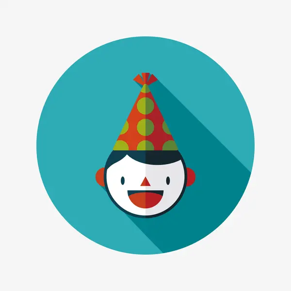 Birthday party boy flat icon with long shadow, eps10 — стоковый вектор