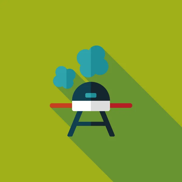 Bbq icono plano con sombra larga, eps10 — Vector de stock