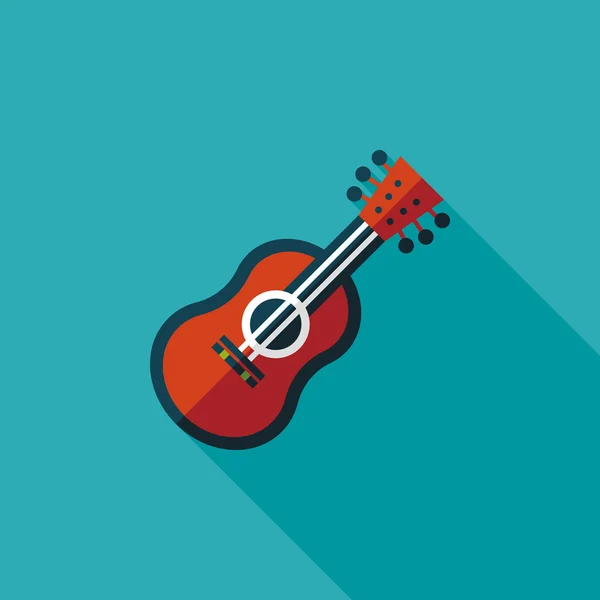 Guitar flat icon with long shadow — Stock Vector