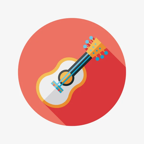 Guitar flat icon with long shadow — Stock Vector