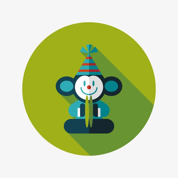 Mono juguete icono plano con sombra larga, eps10 — Archivo Imágenes Vectoriales