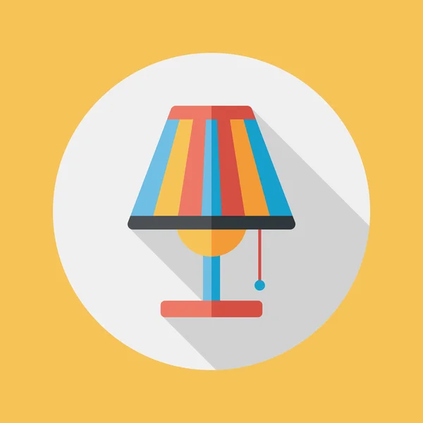 Asztali lámpa lapos ikon a hosszú árnyék, eps10 — Stock Vector