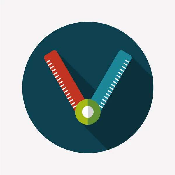 Ícone plano régua com sombra longa, eps10 —  Vetores de Stock