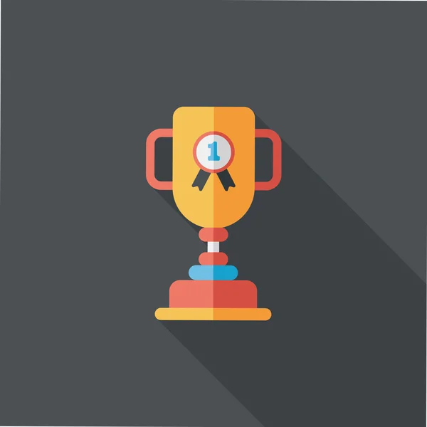 Trofej poháru ploché ikony s dlouhý stín, eps10 — Stockový vektor